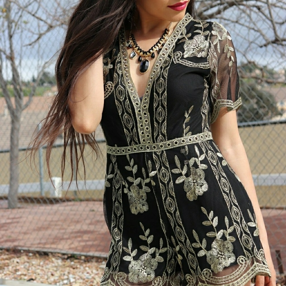 Gold detail romper